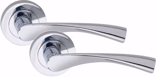 Golden Grace 5 Pairs Astrid Door Handle On Rose in Polished Chrome