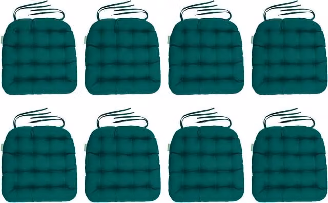 Gardenista Green Tufted Rectangular Outdoor Garden Chair Cushion with Non-Slip, Water-Repellent and Weatherproof Quilted Polyester Fabric