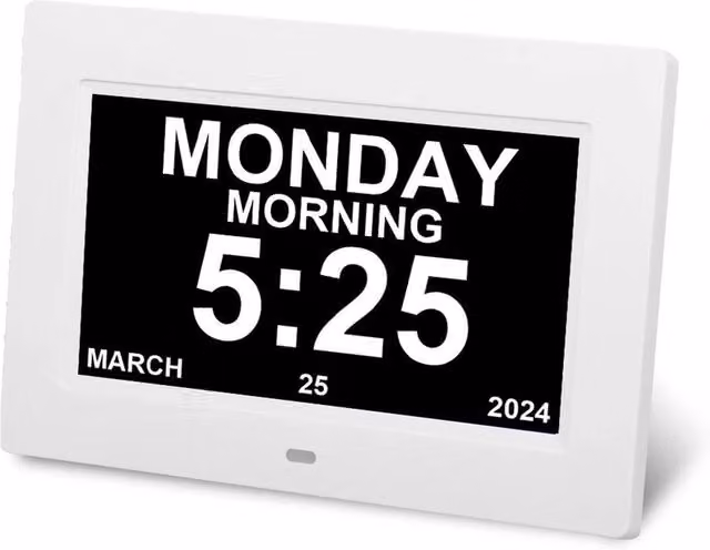 EONLION White Digital Tabletop Alarm Clock with Large Display