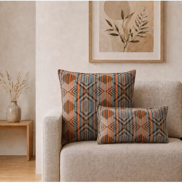 KDMD Urban Tribal Jumbo Cotton Cushion Cover, Multicolour, W/D/H: 60 x 60 x 1 cm