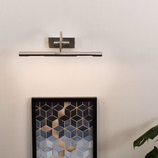 ValueLights Capri Adjustable Twin Bulb Picture Wired Wall Lights in Brushed Chrome and Metallic Silver