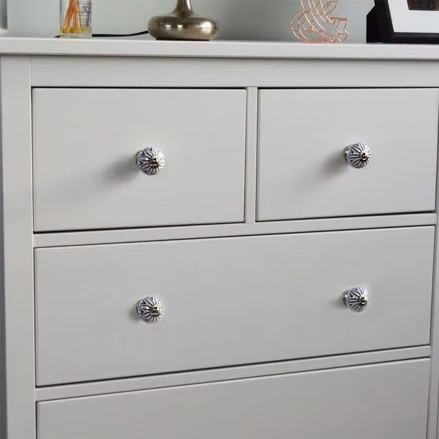 Nicola Spring Polished Blue Ceramic Cabinet Knobs, Pack of 24