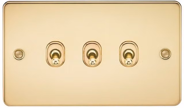 Knightsbridge Polished Brass 2-Way Toggle Switch with Flat Plate