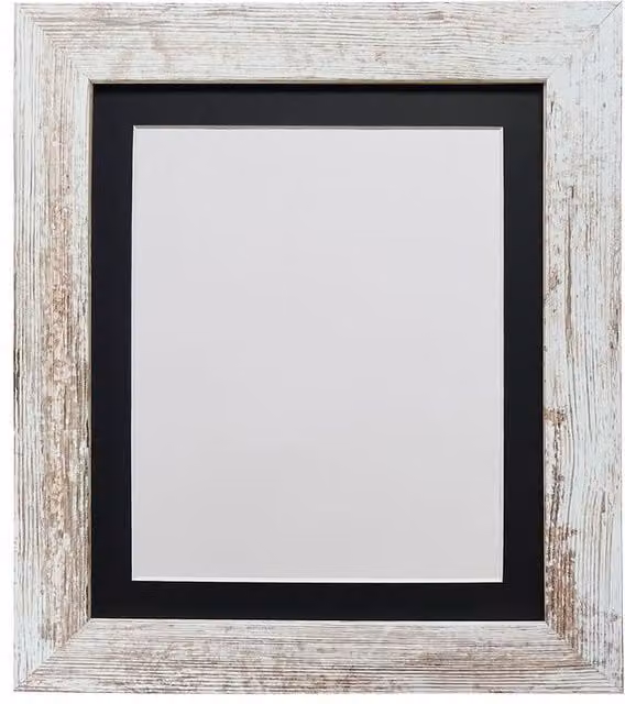 Frames & Mirrors 4U Metro Distressed White Frame with Black Mount for A3 Images