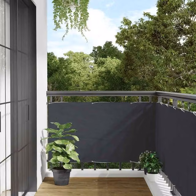 Berkfield Home Anthracite PVC Balcony Privacy Screen W: 500 cm, H: 120 cm