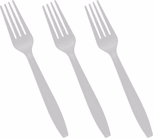 ECONX Heavy Duty Reusable Plastic Forks in White, 1000 Pieces