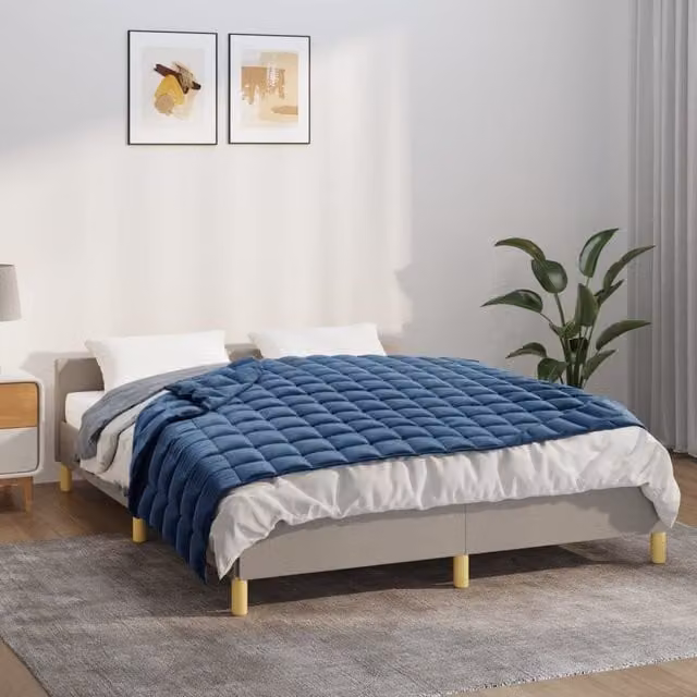 Berkfield Home Blue Weighted Blanket for Adults, W/D: 135 x 200 cm, 6 kg