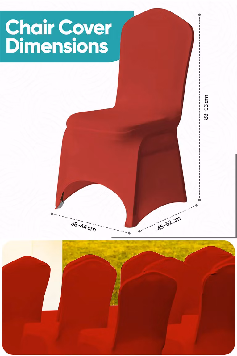 Neel Blue 10-Piece Spandex Arched Front Dining Chair Covers, Stretchable and Washable Slipcovers in Red and Blue