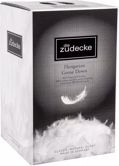 Hungarian Goose Down 9tog Summer Duvet in White, King Size