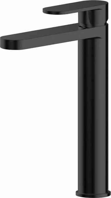 Balterley Current Round High Rise Mono Basin Mixer Tap with Flat Spout in Matt Black