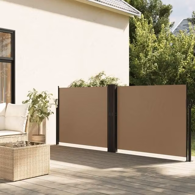 Berkfield Home Retractable Side Awning in Beige, W/H: 600 x 140 cm
