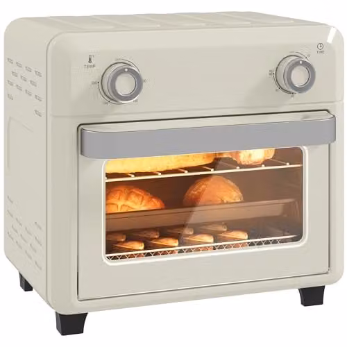 HOMCOM 10L Air Fryer Oven with Hot Air Grill and Roast Functions, 1000W, White