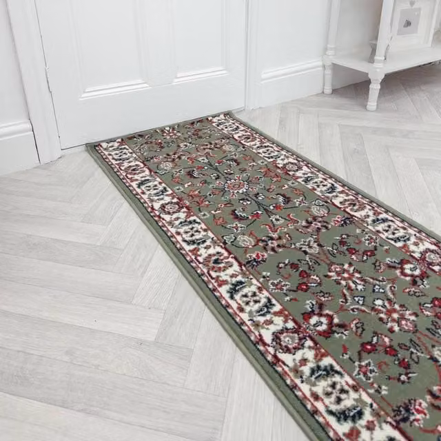runrug Traditional Green Hallway Carpet Runner Rug, W/D/H: 60 x 360 cm