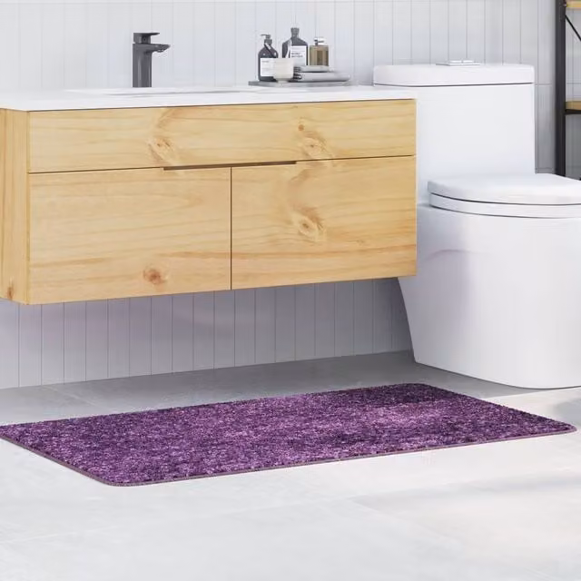 Berkfield Home Rectangular Non-Slip Bath Mat in Blue and Purple, W: 70 cm, D: 120 cm