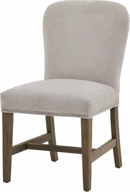 KDMK Cobham Classic French Dining Chair in Grey Oak with Fabric Upholstery