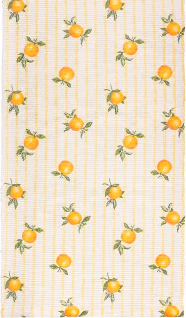 Make It A Home Fruit Oranges Indoor-Outdoor Striped Table Runner, Yellow, Length: 180 cm