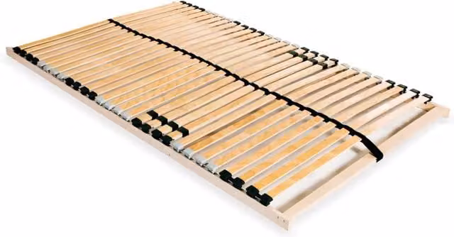Berkfield Home Brown Slatted Bed Base with 28 Beech and Birch Wood Slats and 7 Ergonomic Zones, W: 100 cm, L: 200 cm