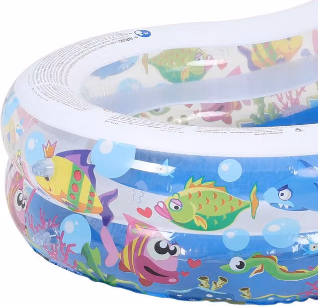 Kidkid Inflatable PVC Childrens Pool with Ocean Print in Blue and Multicolour