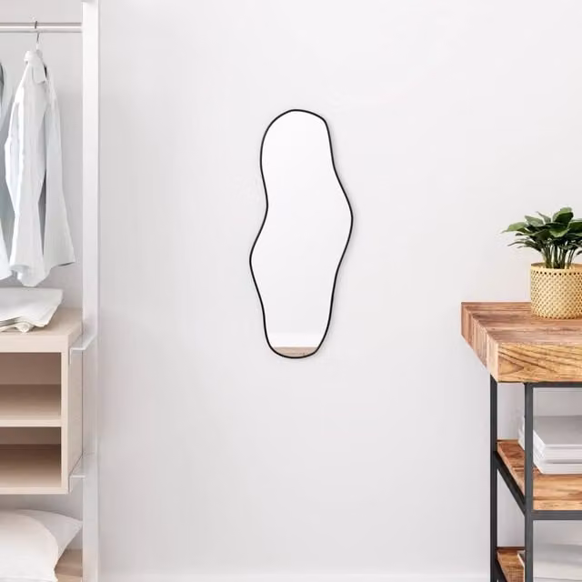 Berkfield Home Minimalist Rectangular Wall Mirror in Black, W: 60 cm, H: 25 cm