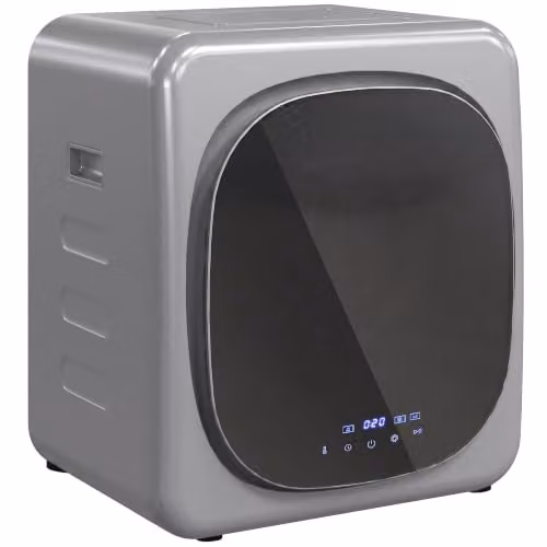 HOMCOM Vented Countertop Tumble Dryer in Silver with 2.5kg Dry Capacity and 4kg Wet Laundry Capacity