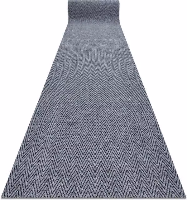 RugsX Grey Herringbone Non-Slip Polypropylene Runner, W: 200 cm, D: 320 cm