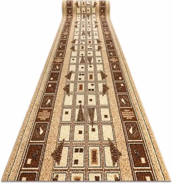RugsX Bcf Jetta Geometric Runner in Beige, W: 90 cm, L: 210 cm