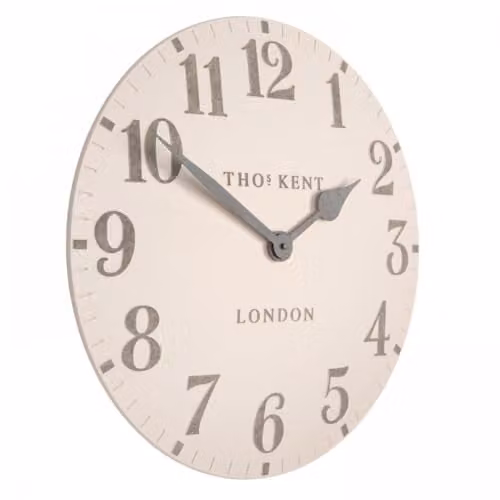 Thomas Kent Arabic Shy Pink Round Quartz Wall Clock, W/D/H: 51 x 51 x 4 cm