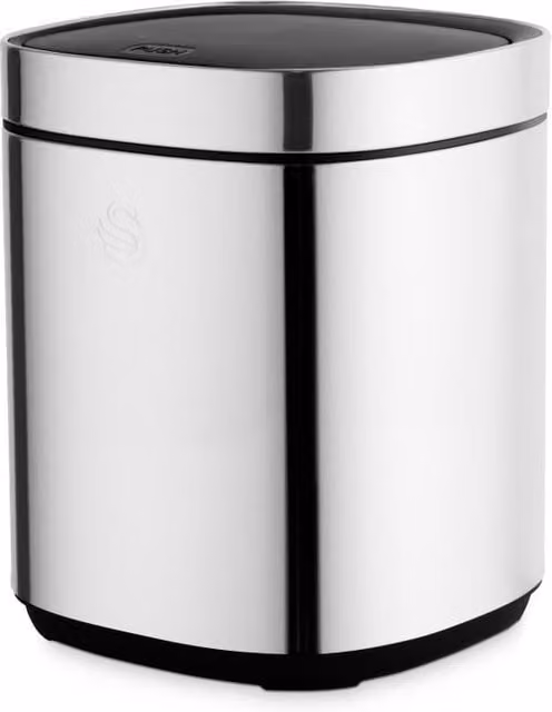 Swan 12L Silver Stainless Steel Fingerprint Proof Touch Bin
