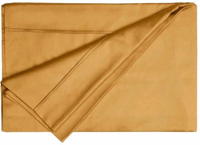 Belledorm Egyptian Cotton 200 Thread Count Percale Flat Sheet in Yellow, Size: 90 x 200 cm