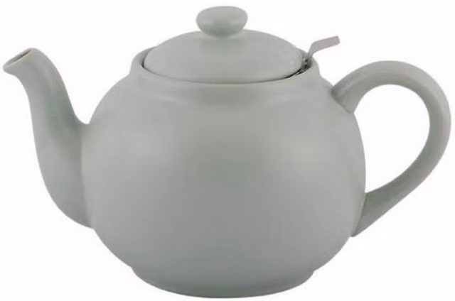 GM Garden and Home Green Stoneware and Stainless Steel Teapot with Infuser, 1.5 l