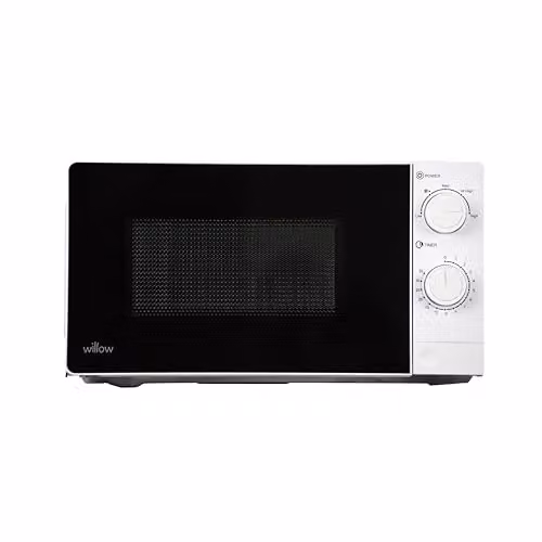 Willow WM207MWH 700W 20L Solo Microwave with 5 Power Levels, Defrost Function and LED Display, White