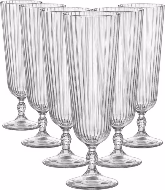 Bormioli Rocco America 20s Sling Cocktail Glasses, 400ml, Pack of 6, Clear