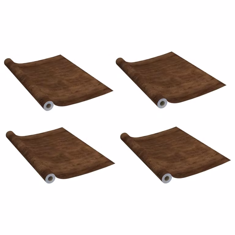Berkfield Home Self-adhesive PVC Door Films, 4 Pieces, Dark Oak Brown, W: 90 cm, H: 210 cm