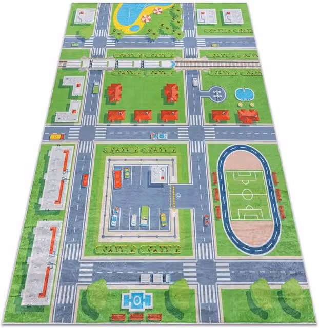 RugsX Bambino Kids Motif Rug in Green, W: 80 cm, L: 150 cm