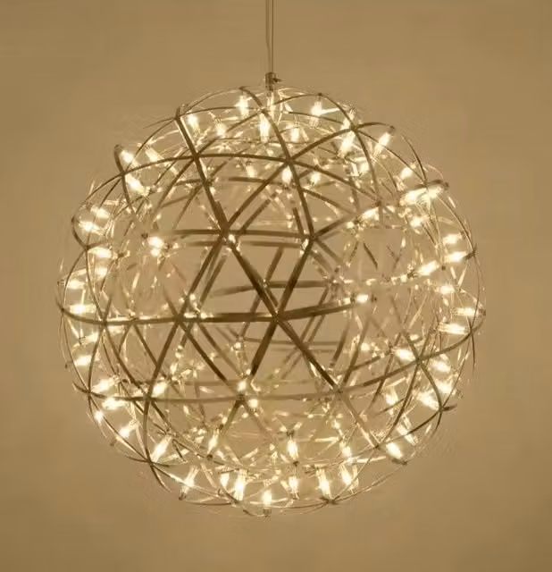 CGC Lighting Fawkes LED Pendant Light Chandelier, Silver Chrome Starburst Design, Warm White, Diameter: 80 cm