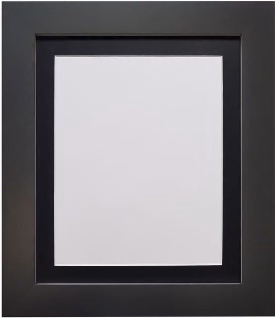 Frames & Mirrors 4U Metro Black Rectangular Picture Frame with Black Mount for 24 x 16 Inch Images
