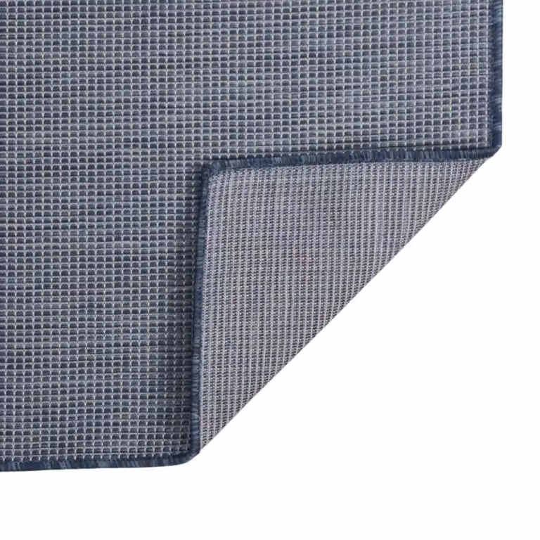 Berkfield Home Blue Outdoor Flatweave Round Rug, Diameter: 100 cm
