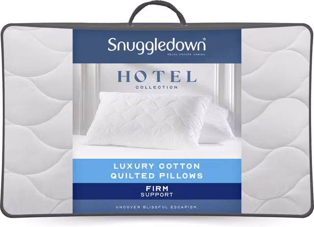 Slumberdown Luxury Cotton Touch Quilted Rectangular Pillow in White
