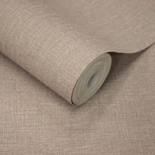 Grandeco Scrubbable Plain Wallpaper in Brown and Beige