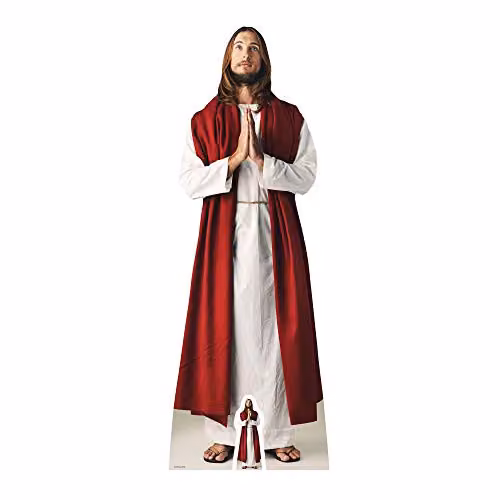 Star Cutouts Lifesize Jesus Christ Cardboard Cutout in Multi-Colour, H 187 x W 67 x D 2 cm