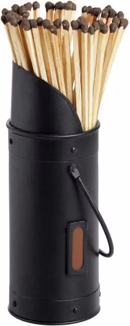 KDMD Black Metal Freestanding Matchstick Holder with 60 Matches