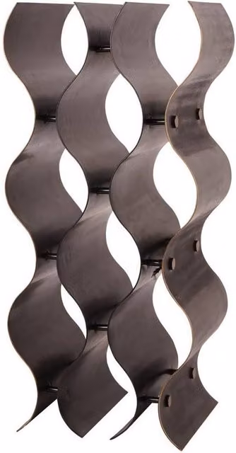 The Libra Company Stamford Vintage 9 Bottle Wine Rack in Bronze Metal, W: 24 cm, D: 19 cm, H: 52 cm