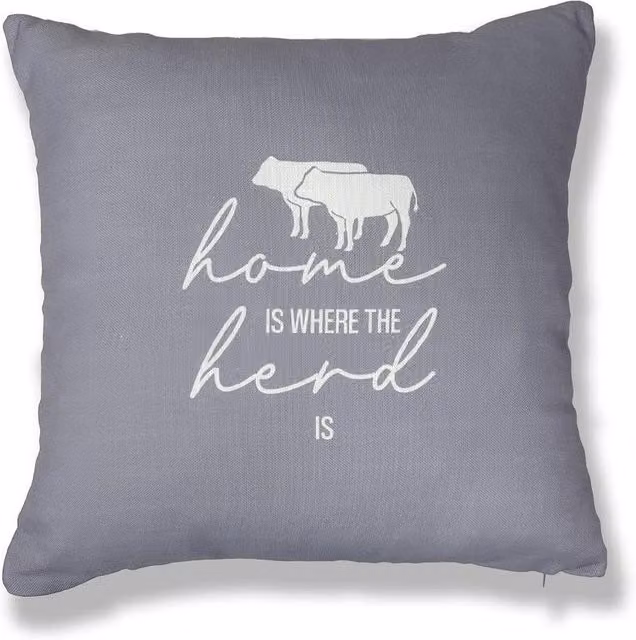 Martex Grey Square Polyester Filled Cushion with Animal Graphic, W/D/H: 45 x 45 x 45 cm