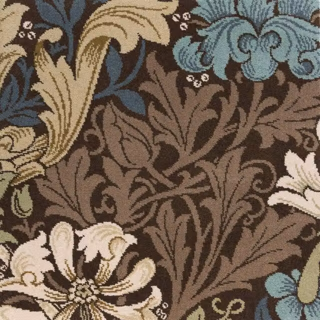 House of Hackney Compton Magna Floral Wool Rug in Bark Brown, W: 305.0 cm, D: 183.0 cm