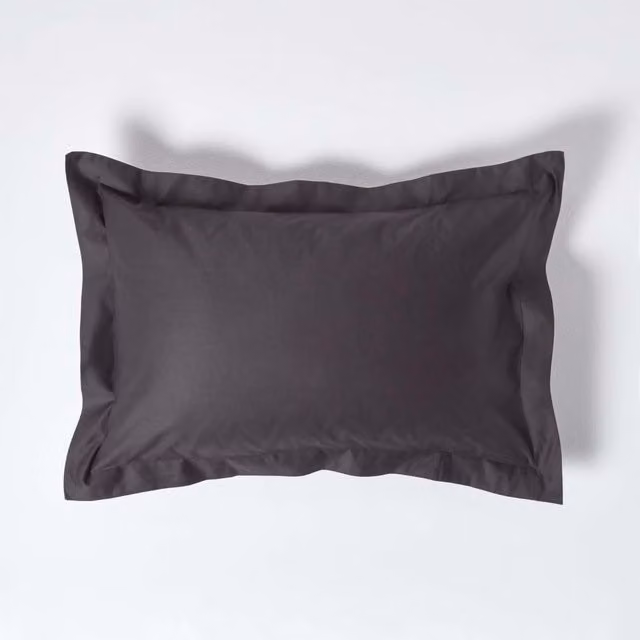 Homescapes 1000 Thread Count Egyptian Cotton Oxford Pillowcase in Grey