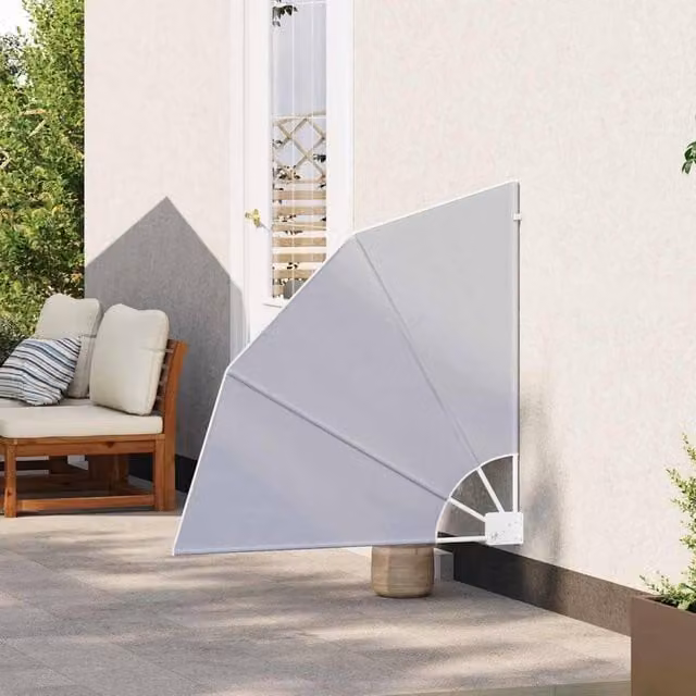 Berkfield Home Modern Folding Manual Balcony Privacy Screen in Grey, W/H: 115 x 115 cm