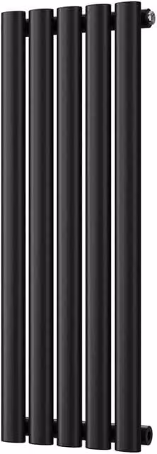 UK Radiators Omeara Black Elliptical Tube Horizontal Designer Radiator, W: 29.0 cm, H: 80.0 cm