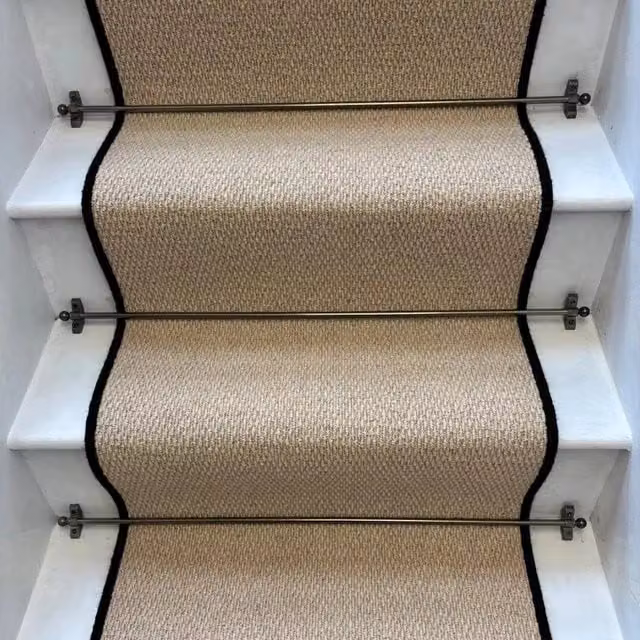 RainbowHome Kalahari Caramel Stair Runner Loop Pile in Camel with 100% Wool, W: 65 cm, L: 700 cm