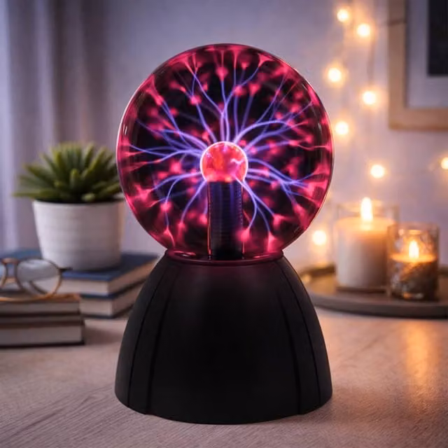 Dragodirect 5 inch Plasma Ball Electric Lightning Effect Mood Desk Lamp in Black and Multicolour
