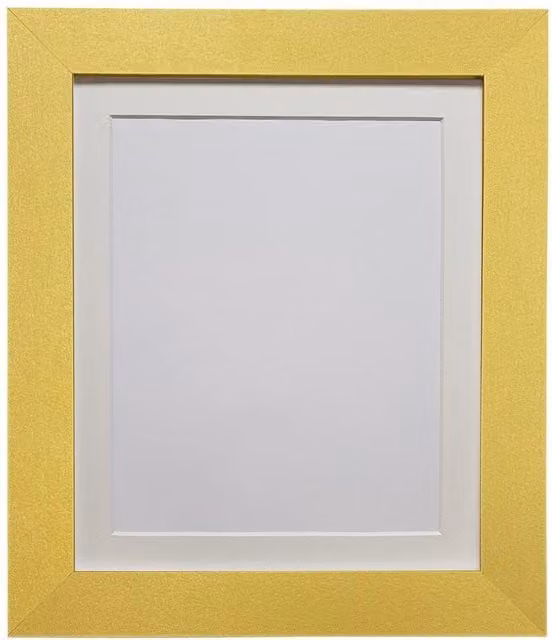 Frames & Mirrors 4U Metro Gold Rectangular Picture Frame with White Mount for 45 x 30 cm Images